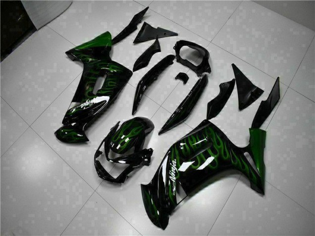 Green Flame 2006-2008 Kawasaki EX650 Motorcycle Fairings Green Flame 2006-2008 Kawasaki EX650 Motorcycle Fairings