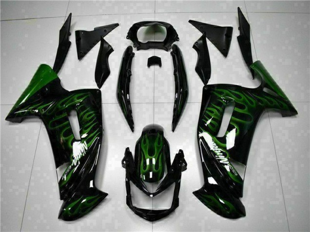 Green Flame 2006-2008 Kawasaki EX650 Motorcycle Fairings Green Flame 2006-2008 Kawasaki EX650 Motorcycle Fairings