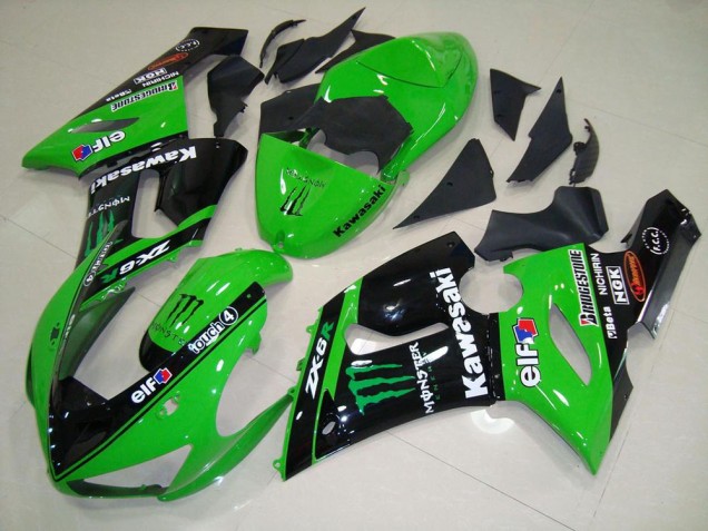 Green Monster 2005-2006 Kawasaki ZX6R Motorcycle Fairings Green Monster 2005-2006 Kawasaki ZX6R Motorcycle Fairings