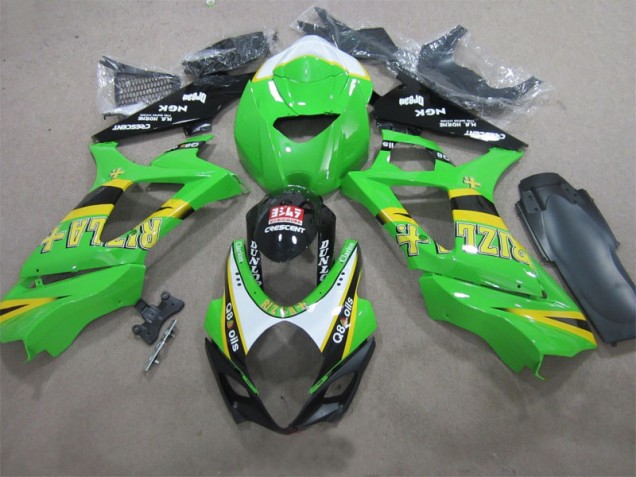 Green Rizla Q8 Oils 2007-2008 Suzuki GSXR 1000 Motorcycle Fairings Green Rizla Q8 Oils 2007-2008 Suzuki GSXR 1000 Motorcycle Fairings