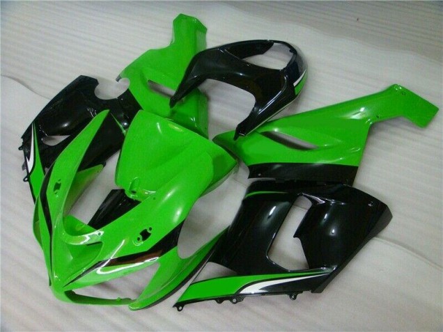 Green White Black 2005-2006 Kawasaki ZX6R Motorcycle Fairings Green White Black 2005-2006 Kawasaki ZX6R Motorcycle Fairings