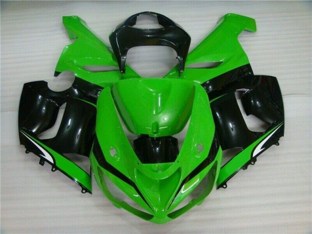 Green White Black 2005-2006 Kawasaki ZX6R Motorcycle Fairings Green White Black 2005-2006 Kawasaki ZX6R Motorcycle Fairings