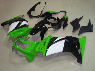 Green White Black 2008-2012 Kawasaki ZX250R Motorcycle Fairings