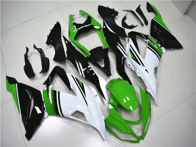 Green White Black 2013-2018 Kawasaki ZX6R Motorcycle Fairings