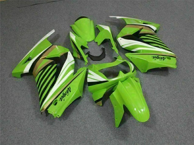 Green White Black Ninja 2008-2012 Kawasaki EX250 Motorcycle Fairings Green White Black Ninja 2008-2012 Kawasaki EX250 Motorcycle Fairings