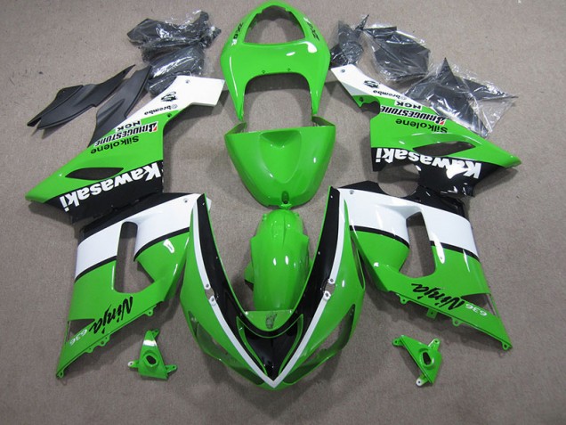 Green White Black Ninja 636 2005-2006 Kawasaki ZX6R Motorcycle Fairings Green White Black Ninja 636 2005-2006 Kawasaki ZX6R Motorcycle Fairings