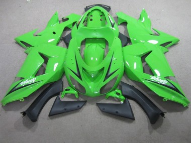 Green White Ninja 2006-2007 Kawasaki ZX10R Motorcycle Fairings