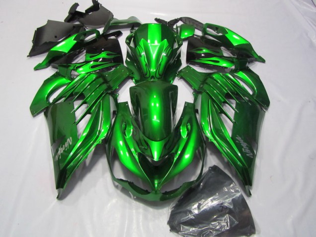 Green White Ninja Decal 2012-2021 Kawasaki ZX14R ZZR1400 Motorcycle Fairings Green White Ninja Decal 2012-2021 Kawasaki ZX14R ZZR1400 Motorcycle Fairings