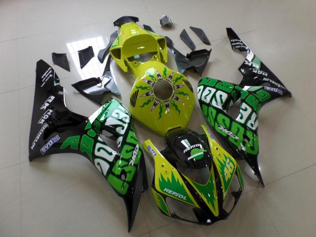 Green Yellow Rossi 2006-2007 Honda CBR1000RR Motorcycle Fairings Green Yellow Rossi 2006-2007 Honda CBR1000RR Motorcycle Fairings
