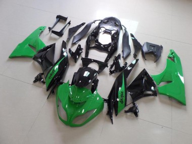 Green and Black 2009-2012 Kawasaki ZX6R Motorcycle Fairings