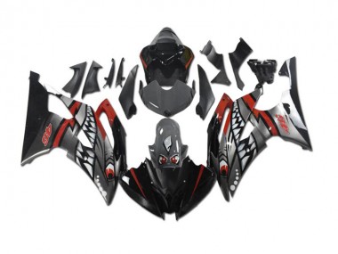 Grey Red Shark 2008-2016 Yamaha YZF R6 Motorcycle Fairings