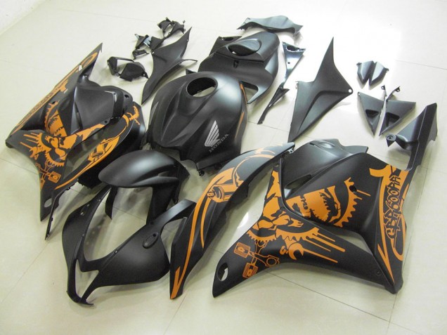 Matte Black Orange Sticker 2009-2012 Honda CBR600RR Motorcycle Fairings Matte Black Orange Sticker 2009-2012 Honda CBR600RR Motorcycle Fairings