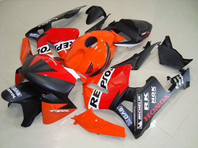 Matte Black Repsol Race 2005-2006 Honda CBR600RR Motorcycle Fairings Matte Black Repsol Race 2005-2006 Honda CBR600RR Motorcycle Fairings