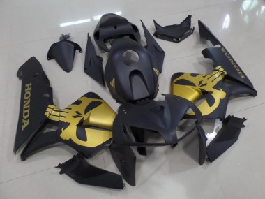 Matte Black with Gold Skull 2005-2006 Honda CBR600RR Motorcycle Fairings