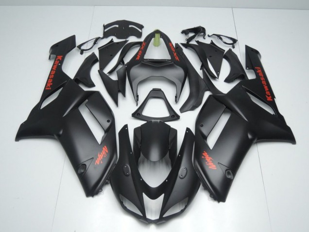 Matte Black with Red Sticker 2007-2008 Kawasaki ZX6R Motorcycle Fairings