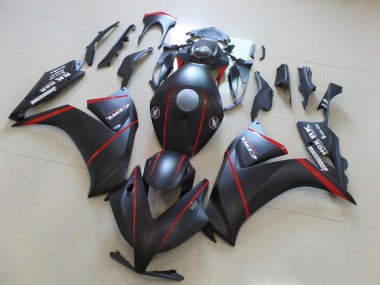 Matte Bladk with Red Stripe 2012-2016 Honda CBR1000RR Motorcycle Fairings