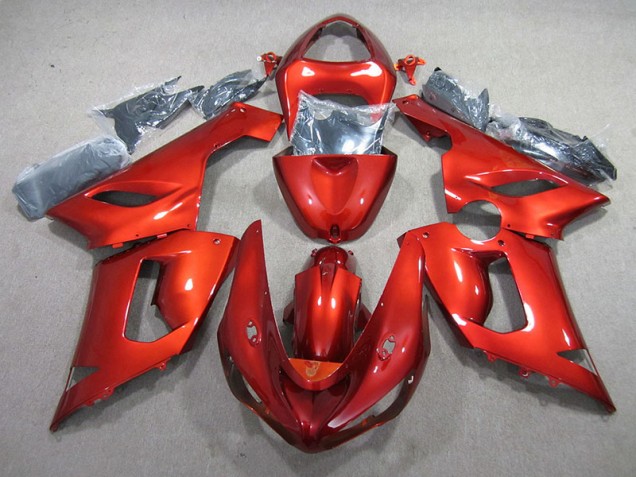 Orange 2005-2006 Kawasaki ZX6R Motorcycle Fairing Orange 2005-2006 Kawasaki ZX6R Motorcycle Fairing