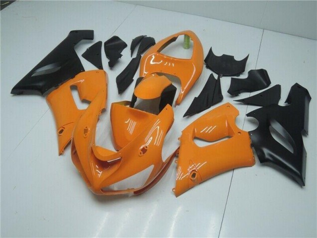 Orange Black 2005-2006 Kawasaki ZX6R Motorcycle Fairings Orange Black 2005-2006 Kawasaki ZX6R Motorcycle Fairings