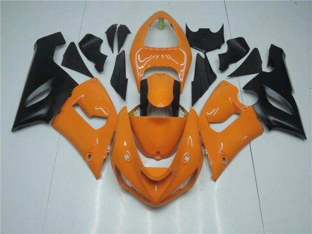 Orange Black 2005-2006 Kawasaki ZX6R Motorcycle Fairings Orange Black 2005-2006 Kawasaki ZX6R Motorcycle Fairings