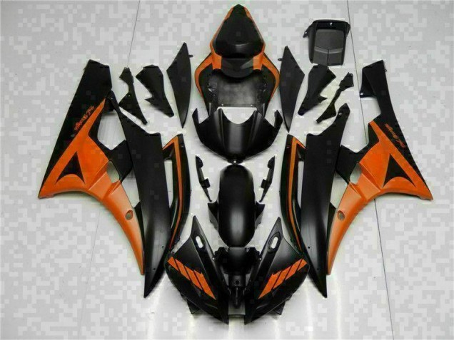 Orange Black 2006-2007 Yamaha YZF R6 Motorcycle Fairings Orange Black 2006-2007 Yamaha YZF R6 Motorcycle Fairings