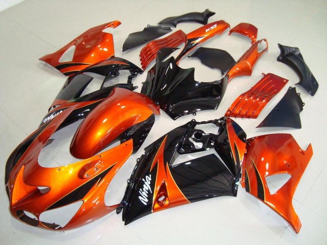 Orange Black 2006-2011 Kawasaki ZX14R ZZR1400 Motorcycle Fairings Orange Black 2006-2011 Kawasaki ZX14R ZZR1400 Motorcycle Fairings