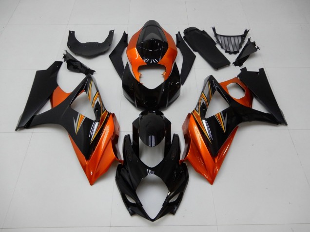 Orange Black 2007-2008 Suzuki GSXR 1000 Motorcycle Fairings Orange Black 2007-2008 Suzuki GSXR 1000 Motorcycle Fairings