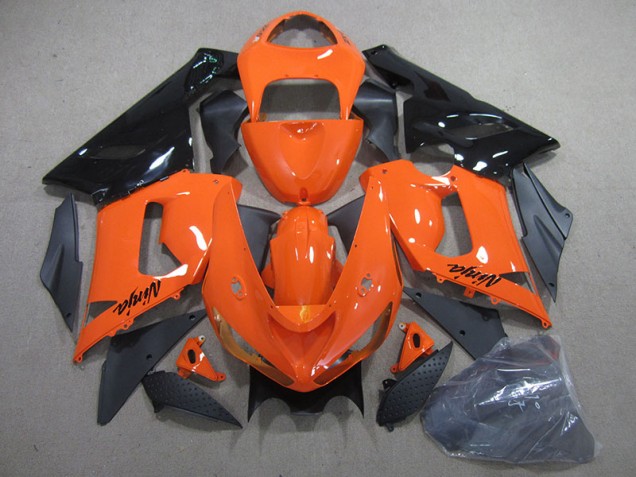 Orange Black Ninja 2005-2006 Kawasaki ZX6R Motorcycle Fairing