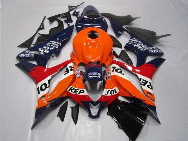 Orange Blue Black Repsol 2007-2008 Honda CBR600RR Motorcycle Fairings