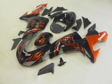 Orange Flame 2006-2007 Kawasaki ZX10R Motorcycle Fairings