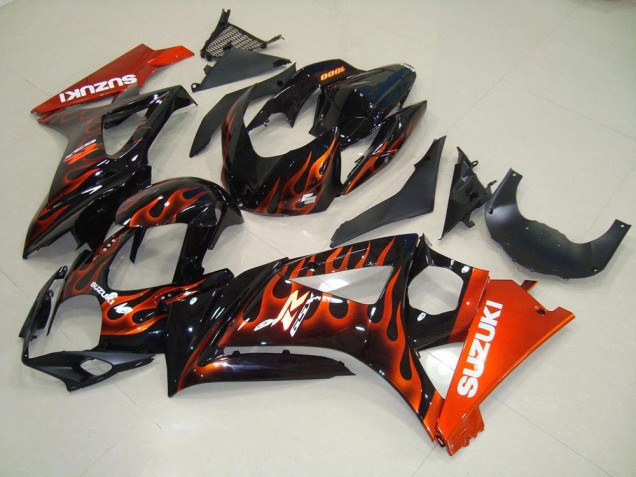 Orange Flame 2007-2008 Suzuki GSXR 1000 Motorcycle Fairings Orange Flame 2007-2008 Suzuki GSXR 1000 Motorcycle Fairings