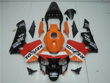 Orange Red Black Repsol 2003-2004 Honda CBR600RR Motorcycle Fairings