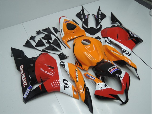 Orange Red Black Repsol 2009-2012 Honda CBR600RR Motorcycle Fairings Orange Red Black Repsol 2009-2012 Honda CBR600RR Motorcycle Fairings
