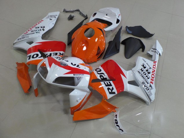 Orange White Repsol 2005-2006 Honda CBR600RR Motorcycle Fairings Orange White Repsol 2005-2006 Honda CBR600RR Motorcycle Fairings