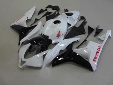 Pearl White Black 2007-2008 Honda CBR600RR Motorcycle Fairings