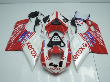 Pearl White New Xerox 2007-2014 Ducati 848 1098 1198 Motorcycle Fairings