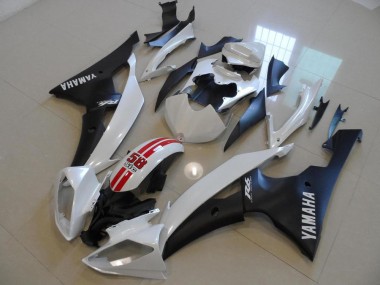 Pearl White and Black 58 Sic 2008-2016 Yamaha YZF R6 Motorcycle Fairings