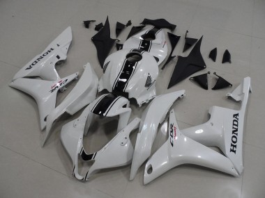 Pearl White with Black Stripe 2007-2008 Honda CBR600RR Motorcycle Fairings