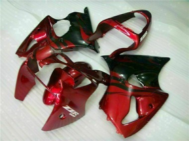Red Black 2000-2002 Kawasaki ZX6R Motorcycle Fairings