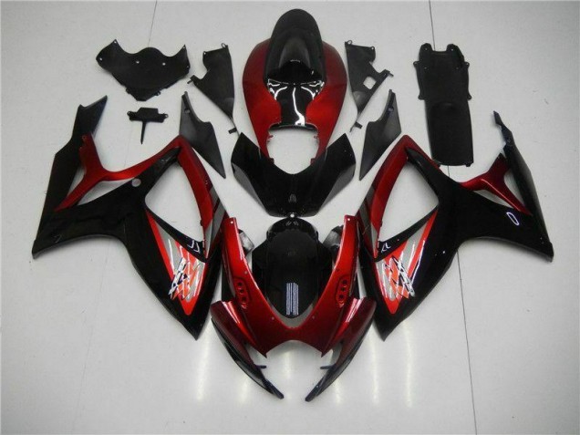 Red Black 2006-2007 Suzuki GSXR 600/750 Motorcycle Fairings Red Black 2006-2007 Suzuki GSXR 600/750 Motorcycle Fairings