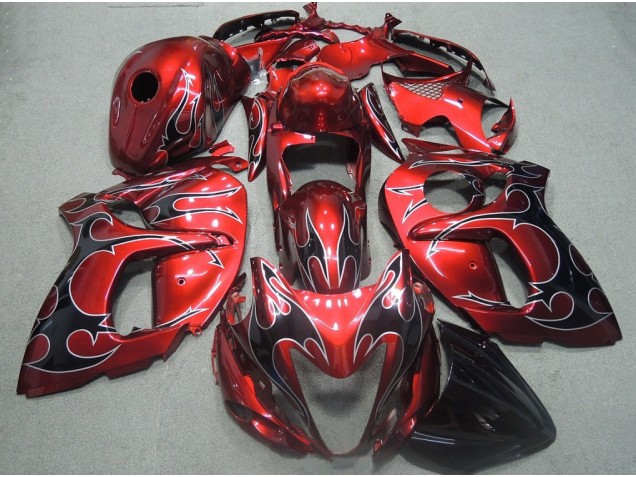 Red Black Flame 2008-2019 Suzuki GSXR 1300 Hayabusa Motorcycle Fairings Red Black Flame 2008-2019 Suzuki GSXR 1300 Hayabusa Motorcycle Fairings