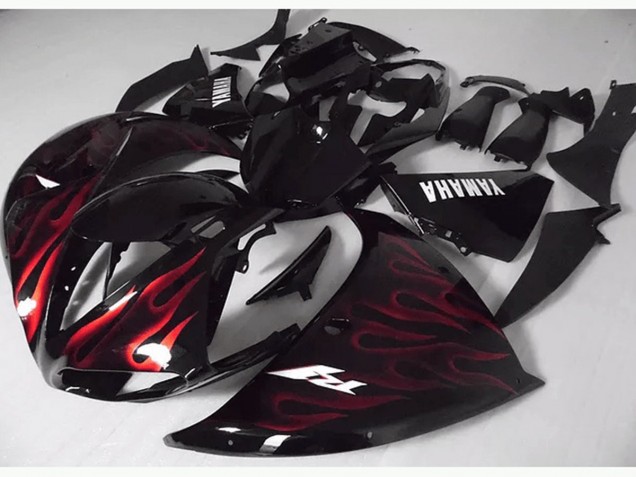 Red Black Flame 2009-2011 Yamaha YZF R1 Motorcycle Fairings Red Black Flame 2009-2011 Yamaha YZF R1 Motorcycle Fairings