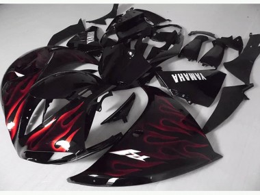 Red Black Flame 2012-2014 Yamaha YZF R1 Motorcycle Fairings