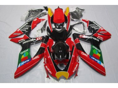 Red Black Jomo 2008-2010 Suzuki GSXR 600 Motorcycle Fairings