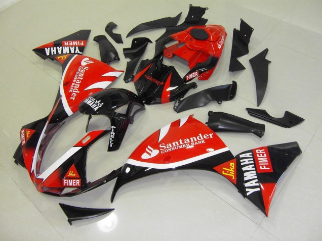 Red Black Santander 2009-2011 Yamaha YZF R1 Motorcycle Fairings Red Black Santander 2009-2011 Yamaha YZF R1 Motorcycle Fairings