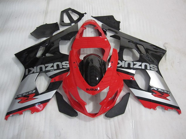 Red Black Silver 2004-2005 Suzuki GSXR 600 Motorcycle Fairings Red Black Silver 2004-2005 Suzuki GSXR 600 Motorcycle Fairings