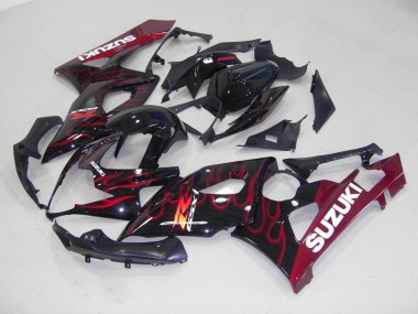 Red Flame 2005-2006 Suzuki GSXR 1000 Motorcycle Fairings