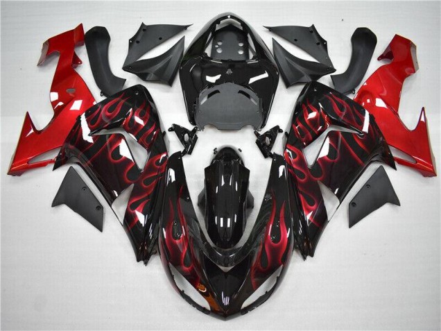 Red Flame 2006-2007 Kawasaki ZX10R Motorcycle Fairings Red Flame 2006-2007 Kawasaki ZX10R Motorcycle Fairings