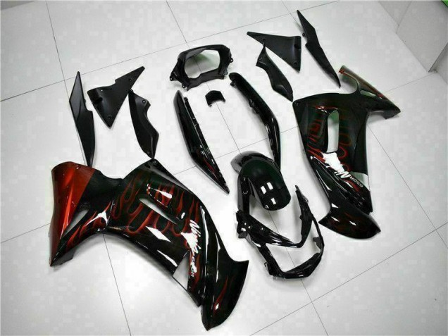 Red Flame 2006-2008 Kawasaki EX650 Motorcycle Fairings Red Flame 2006-2008 Kawasaki EX650 Motorcycle Fairings