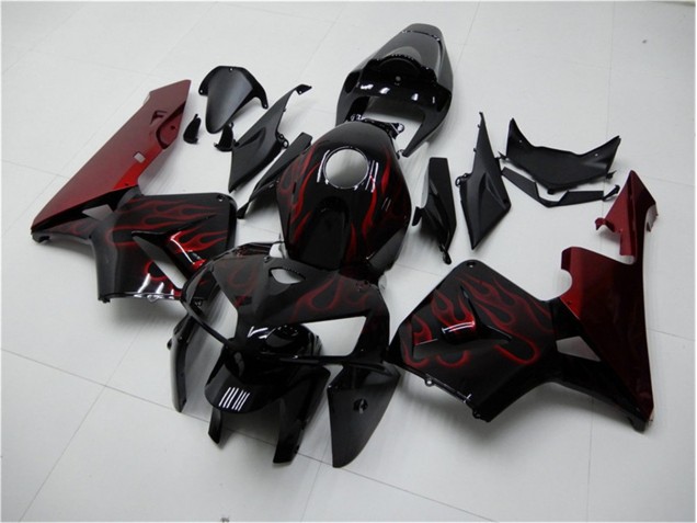 Red Flame Black 2005-2006 Honda CBR600RR Motorcycle Fairings Red Flame Black 2005-2006 Honda CBR600RR Motorcycle Fairings
