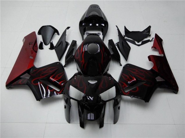 Red Flame Black 2005-2006 Honda CBR600RR Motorcycle Fairings Red Flame Black 2005-2006 Honda CBR600RR Motorcycle Fairings